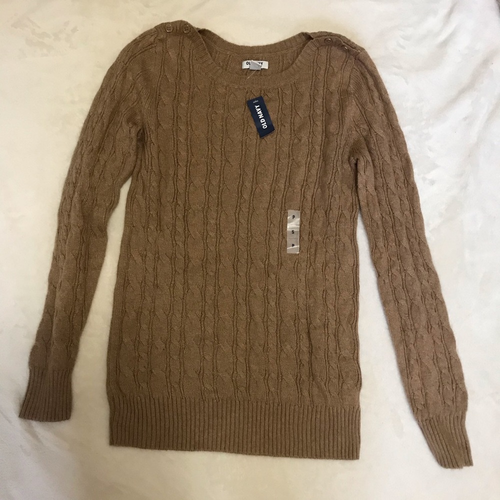 Tan Cable-Knit Sweater